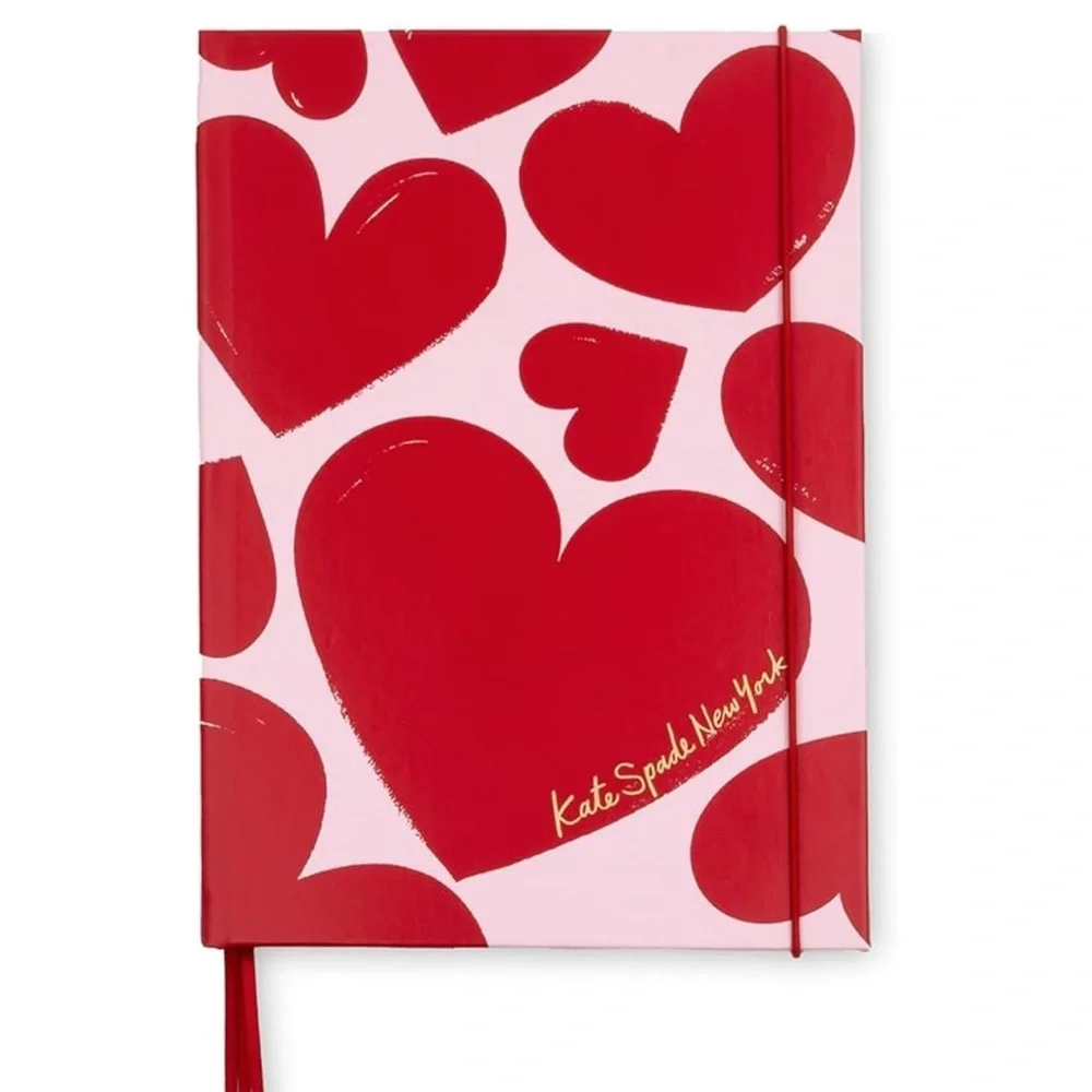 Kate Spade Sweet Hearts Take Note Notebook w Pencil Holder and Office Supplies
